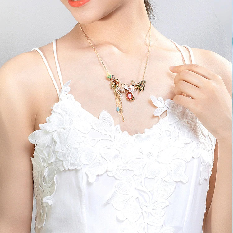 Luxurious Leopard Necklace - Floral Fawna