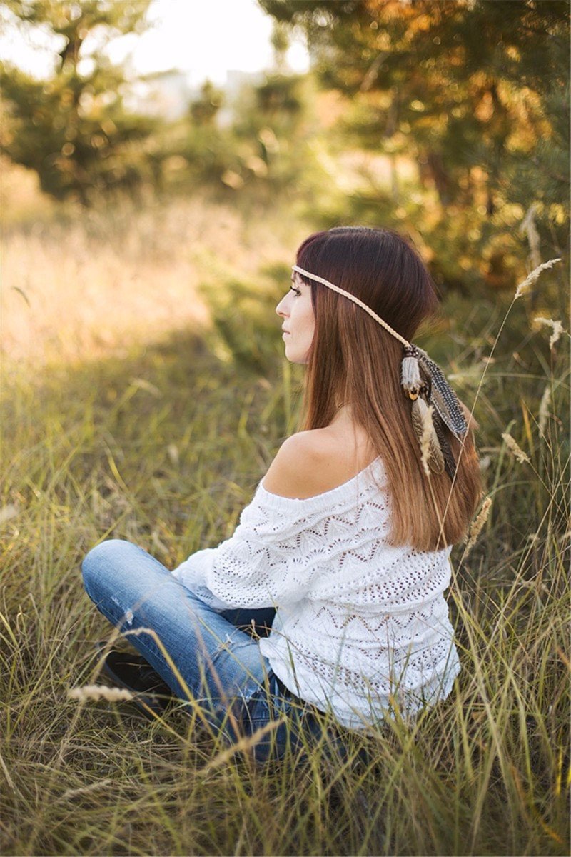 Boho Feathers Weave Hair Accessory - Floral Fawna