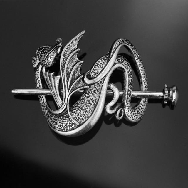 Norse Dragon Hair Barrette - Floral Fawna