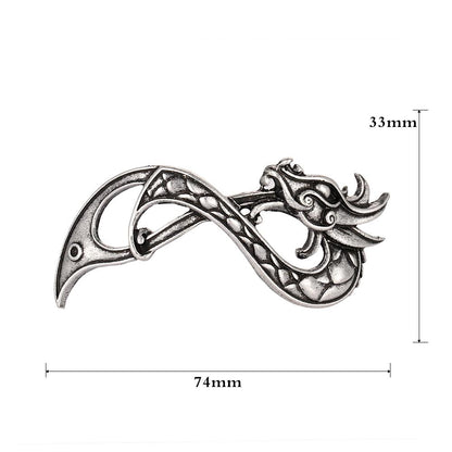 Norse Dragon Hair Barrette - Floral Fawna