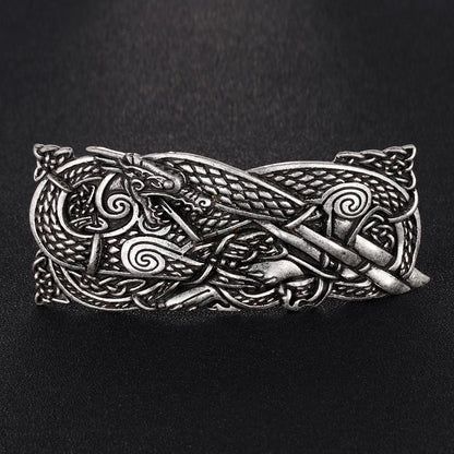 Northern Viking Dragon Hair Barrette - Floral Fawna