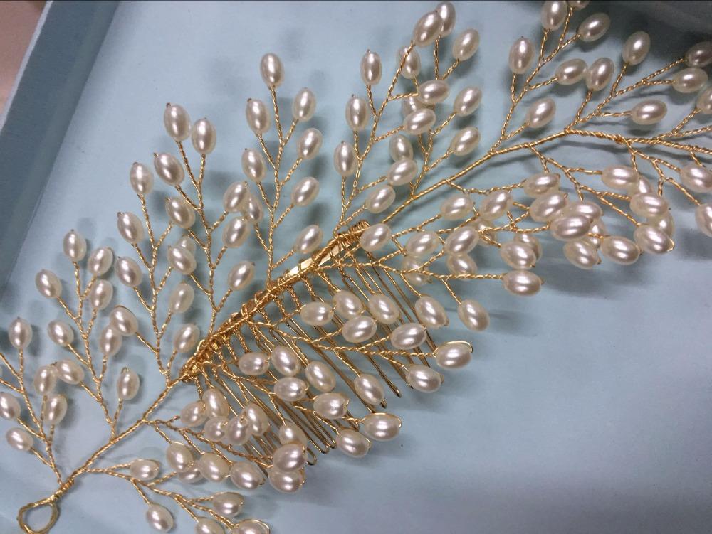 Pearl Leaf Hair Comb - Floral Fawna