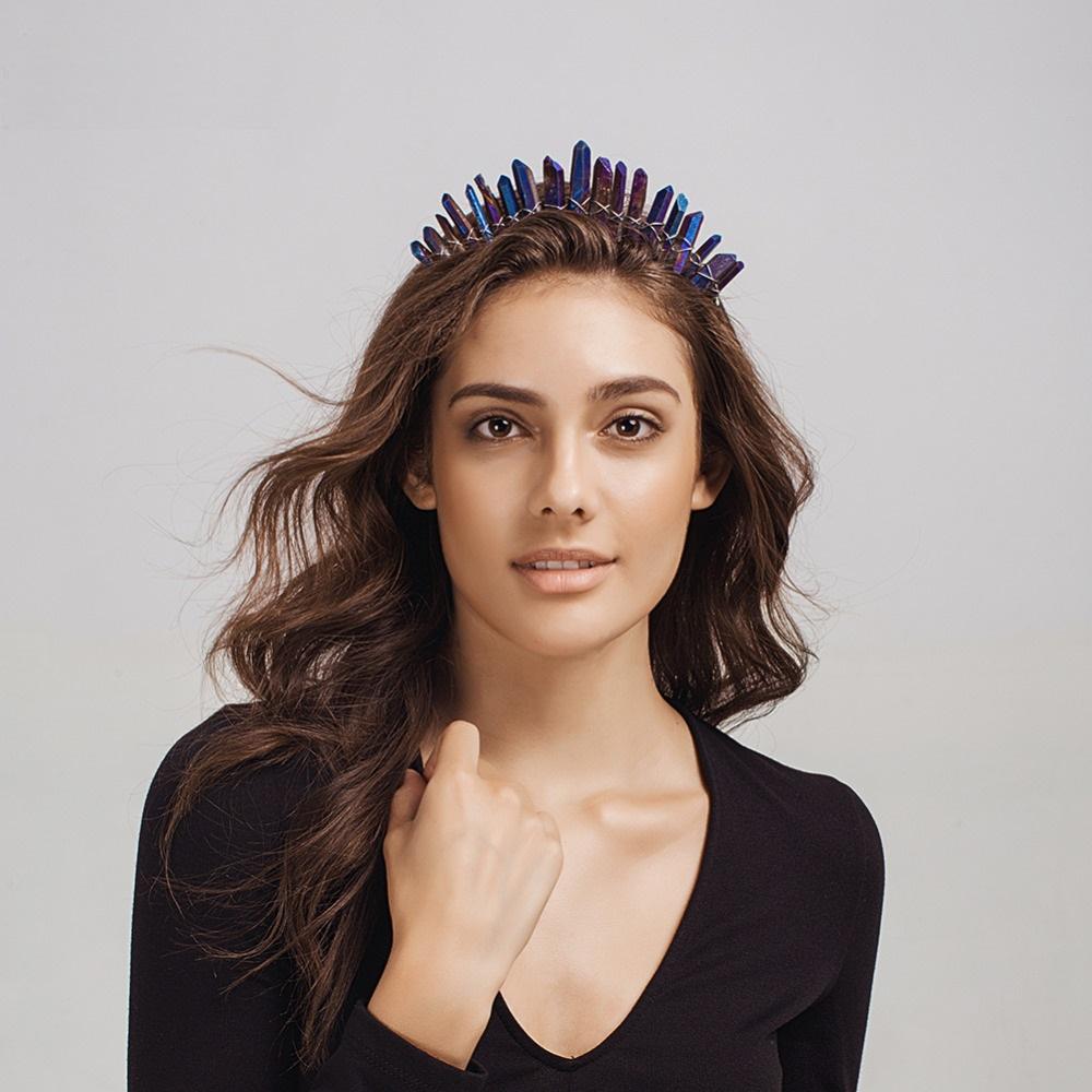 Raw Crystal Crown Headband - Floral Fawna