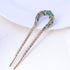 Rhinestone Oriental Flower Double Hair Stick - Floral Fawna