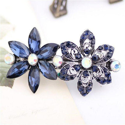 Royal Blue Rhinestone Hair Clip - Floral Fawna