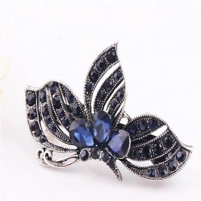 Royal Blue Rhinestone Hair Clip - Floral Fawna