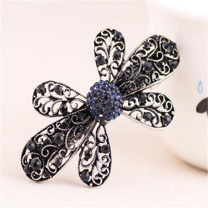 Royal Blue Rhinestone Hair Clip - Floral Fawna