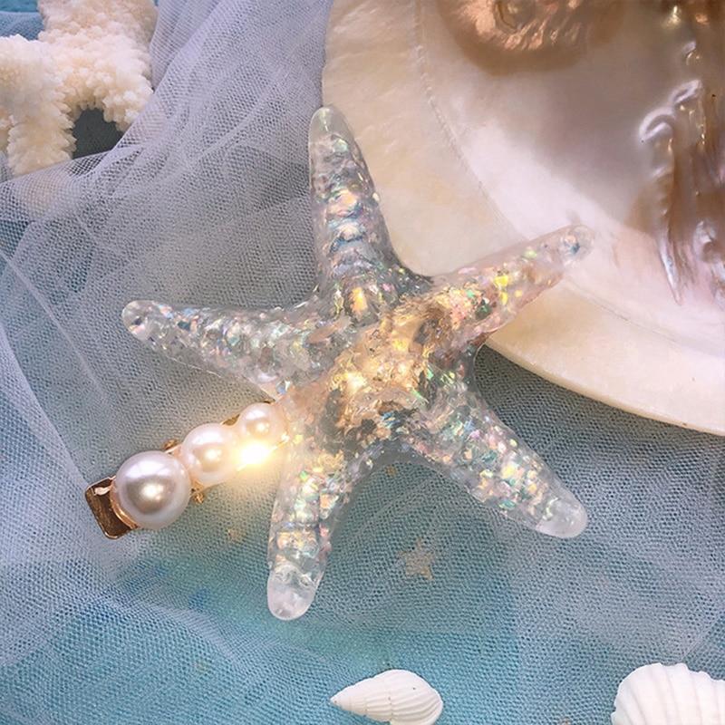 Starfish Pearl Hair Clip - Floral Fawna