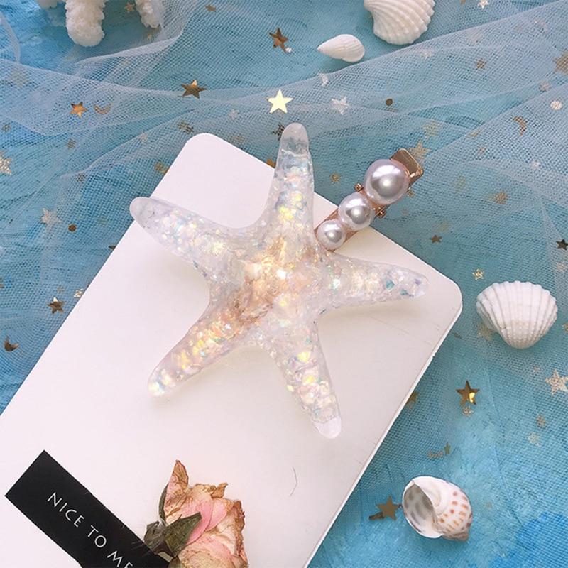 Starfish Pearl Hair Clip - Floral Fawna