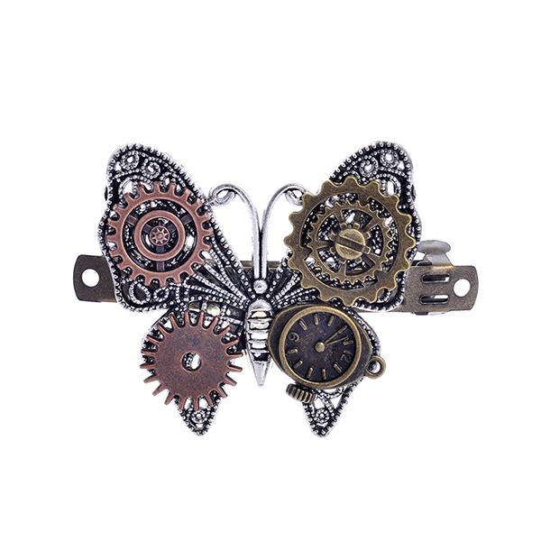 Steampunk Butterfly Hair Clip - Floral Fawna