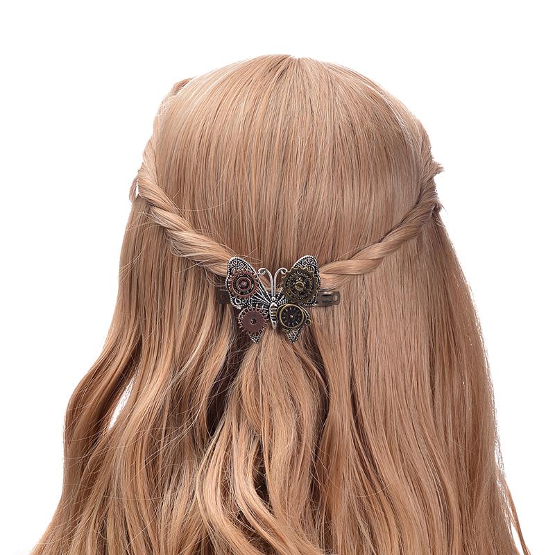 Steampunk Butterfly Hair Clip - Floral Fawna