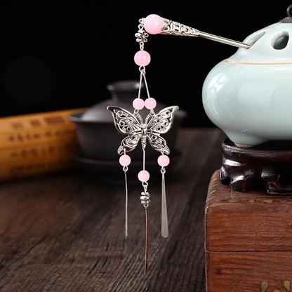 Traditional Ethnic Style Butterfly Hair Stick - Floral Fawna