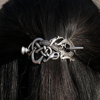 Viking Dragon Hair Barrette - Floral Fawna