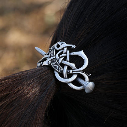 Viking Dragon Hair Barrette - Floral Fawna