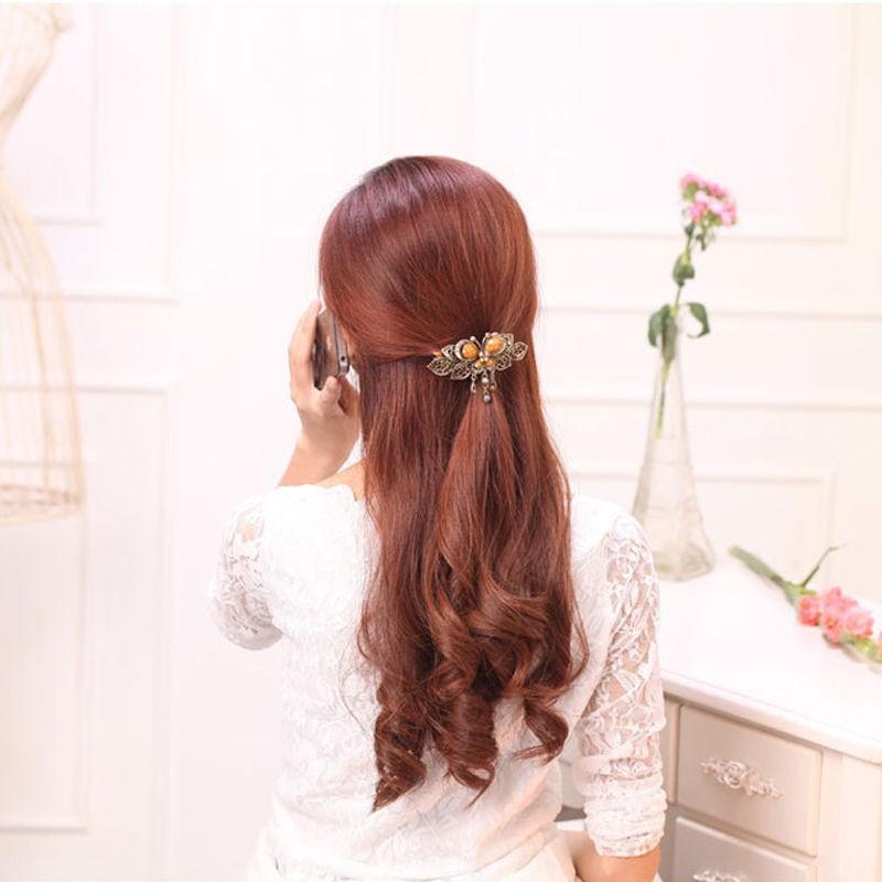 Vintage Style Crystal Butterfly Hair Clip - Floral Fawna