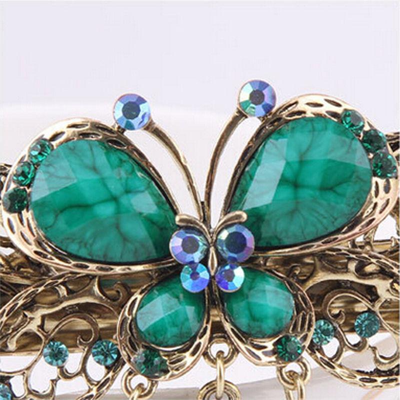 Vintage Style Crystal Butterfly Hair Clip - Floral Fawna