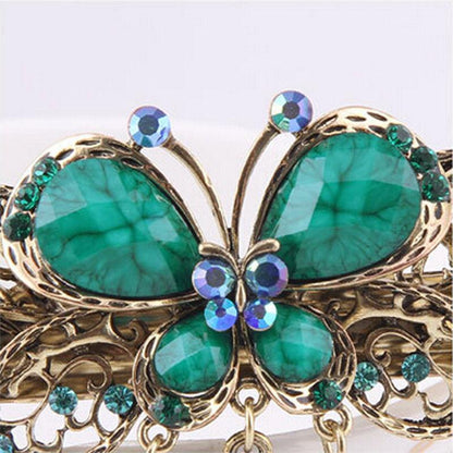 Vintage Style Crystal Butterfly Hair Clip - Floral Fawna
