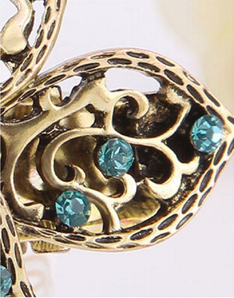 Vintage Style Crystal Butterfly Hair Clip - Floral Fawna