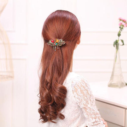 Vintage Style Crystal Butterfly Hair Clip - Floral Fawna