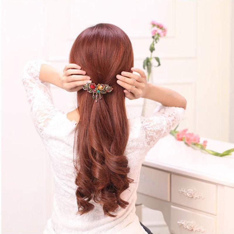 Vintage Style Crystal Butterfly Hair Clip - Floral Fawna