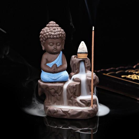 Monk &amp; Buddha Waterfall Incense Burner - Floral Fawna