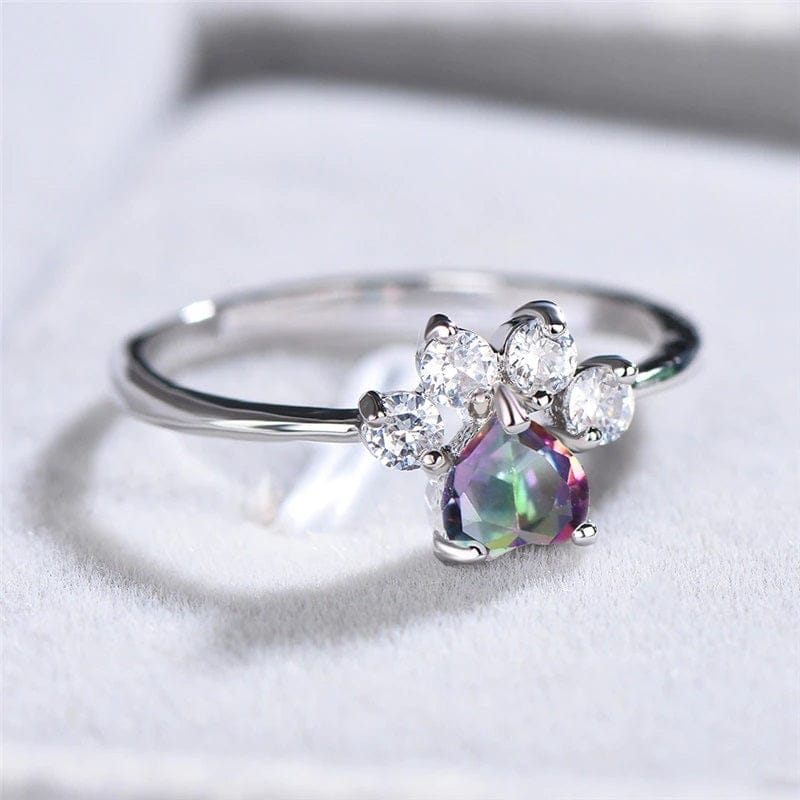 Fire Opal Paw Ring - Floral Fawna