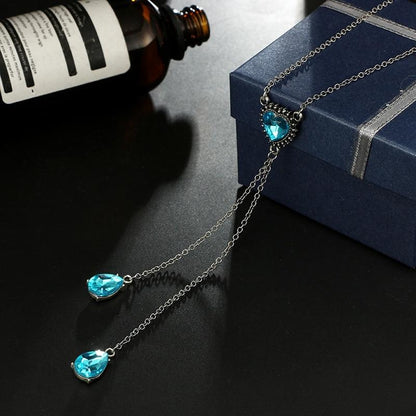 Blue Heart Goddess Necklace - Floral Fawna