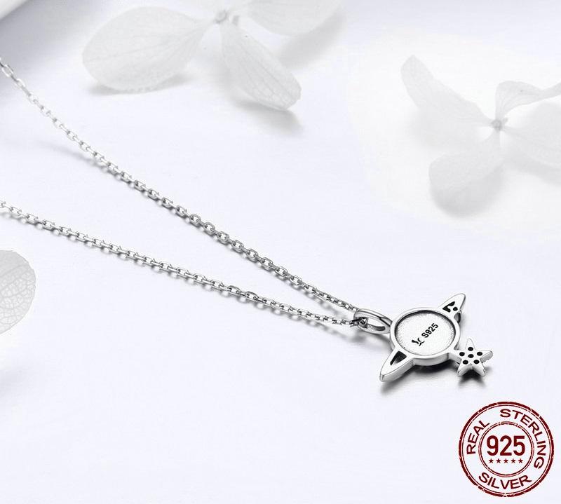 Captivating Planet Sterling Silver Necklace - Floral Fawna