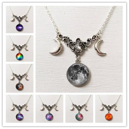 Celestial Moon Goddess Necklace - Floral Fawna