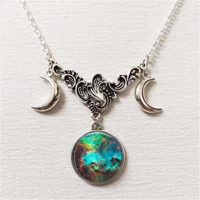 Celestial Moon Goddess Necklace - Floral Fawna