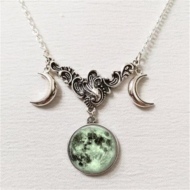 Celestial Moon Goddess Necklace - Floral Fawna