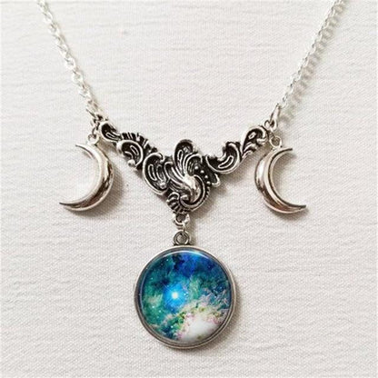 Celestial Moon Goddess Necklace - Floral Fawna