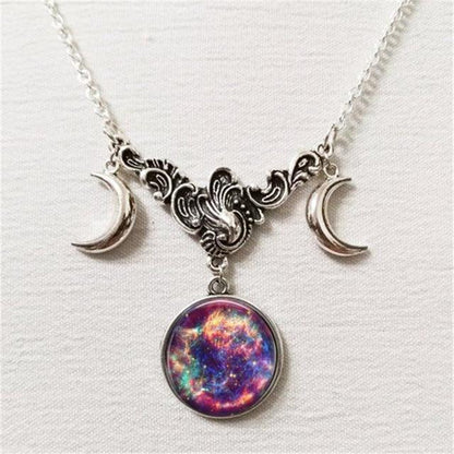 Celestial Moon Goddess Necklace - Floral Fawna