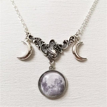 Celestial Moon Goddess Necklace - Floral Fawna