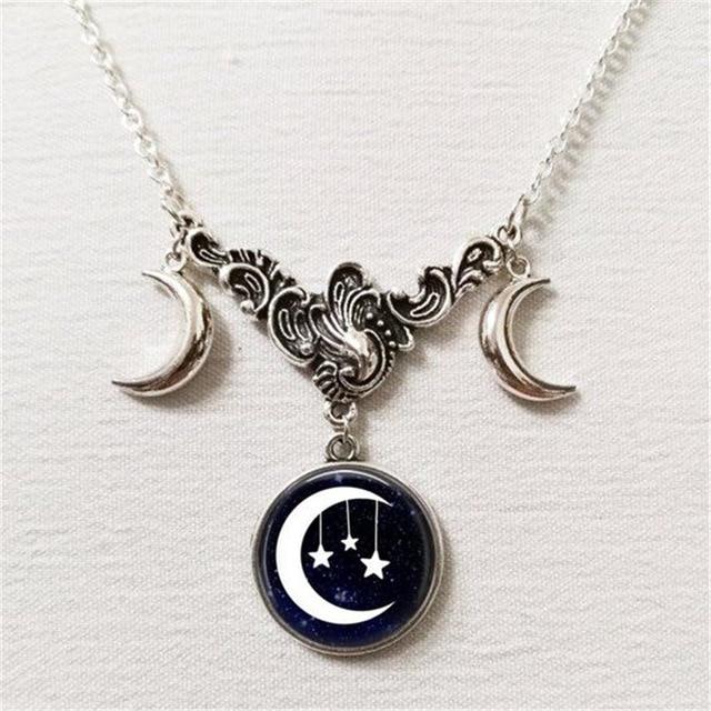 Celestial Moon Goddess Necklace - Floral Fawna