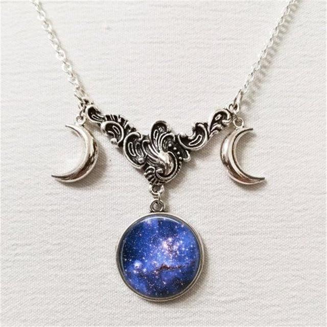 Celestial Moon Goddess Necklace - Floral Fawna