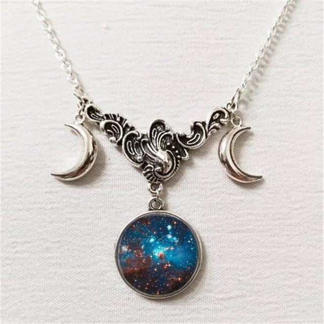 Celestial Moon Goddess Necklace - Floral Fawna