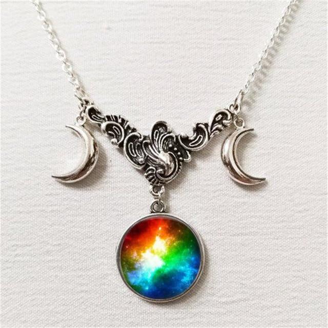 Celestial Moon Goddess Necklace - Floral Fawna