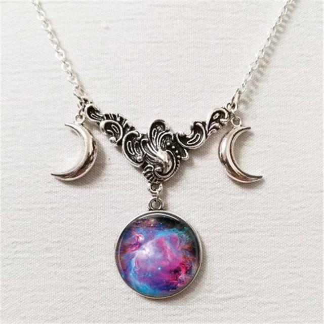 Celestial Moon Goddess Necklace - Floral Fawna