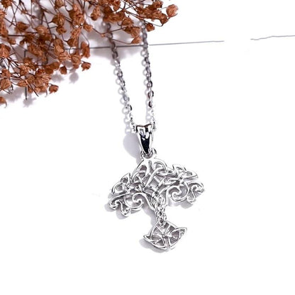 Celtic Tree Of Life Silver Necklace - Floral Fawna