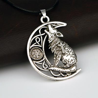 Celtic Wise Owl &amp; Wolf Moon Necklace - Floral Fawna