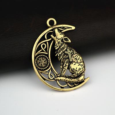 Celtic Wise Owl &amp; Wolf Moon Necklace - Floral Fawna