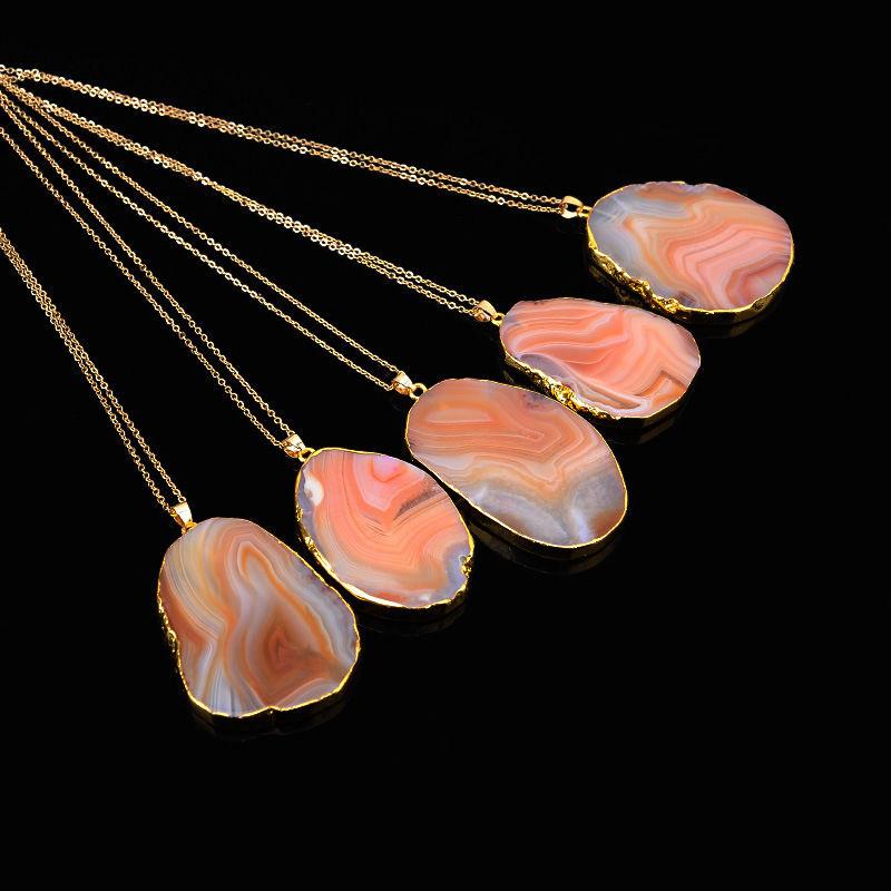 Colorful Irregular Shaped Agate Necklace - Floral Fawna