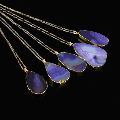 Colorful Irregular Shaped Agate Necklace - Floral Fawna