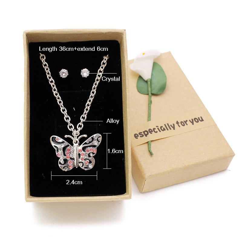 Crystal Butterfly Jewelry Set - Floral Fawna