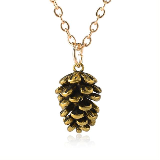 Dainty Pine Cone Necklace - Floral Fawna