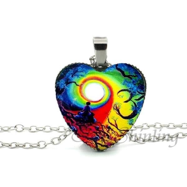 Divergent Tree Heart Glass Necklace - Floral Fawna