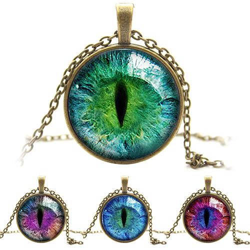 Dragon Eye Cabochon Necklace - Floral Fawna