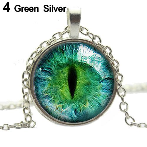 Dragon Eye Cabochon Necklace - Floral Fawna