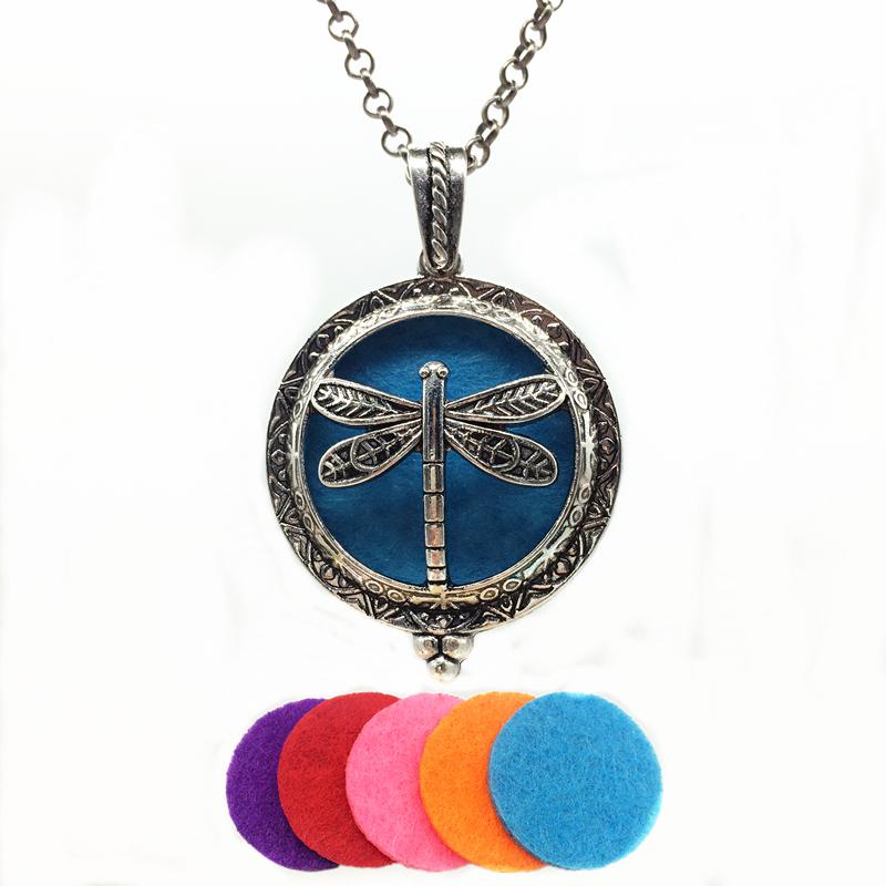 Dragonfly Essential Oil Diffuser Necklace - Floral Fawna